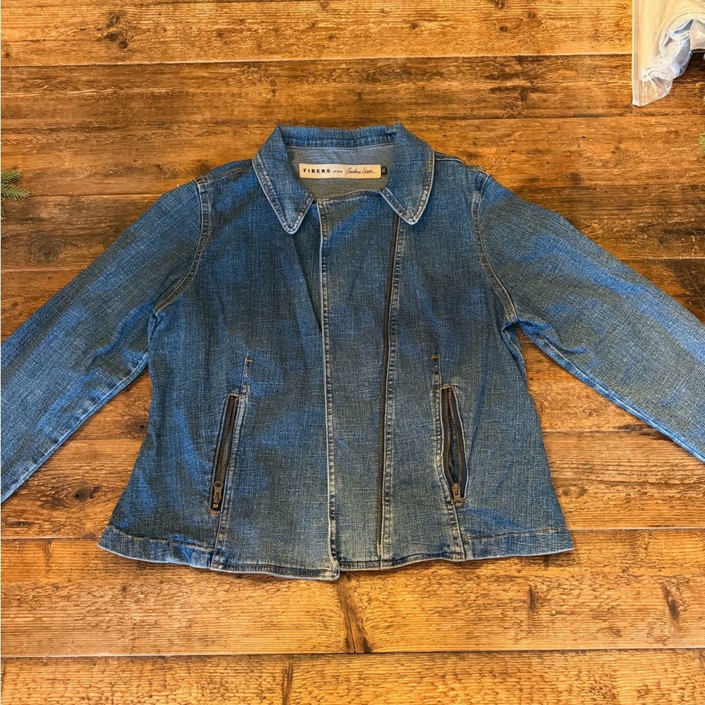 Discontinued Barbara Lesser - Vintage Asymmetrical Denim Jean Jacket